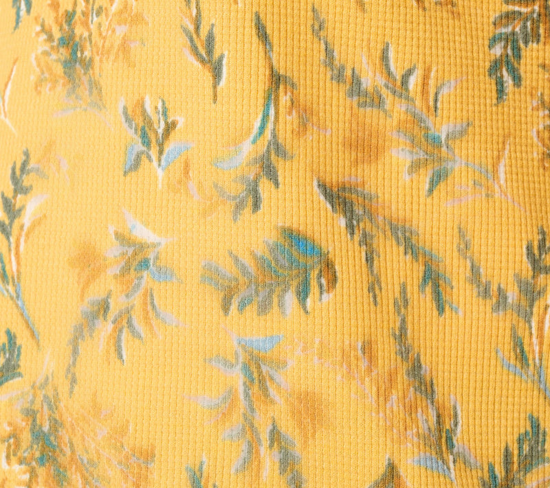 Denim & Co. Printed Floral Waffle Knit Round Neck Top — View 8