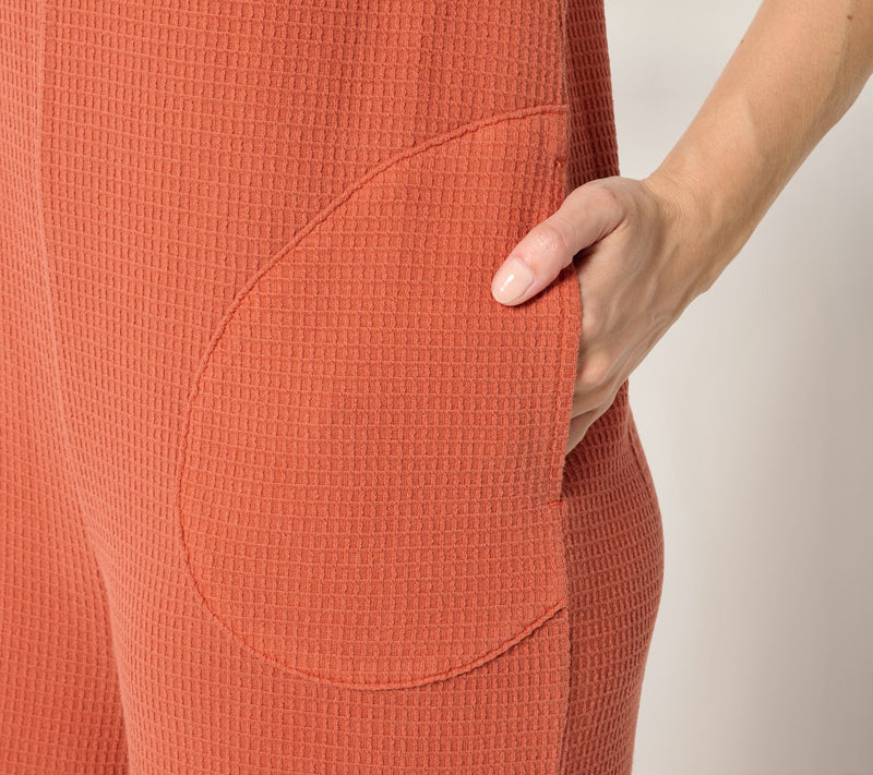 AnyBody Tall Washed Waffle Knit Sleeveless Jumpsuit — View 11