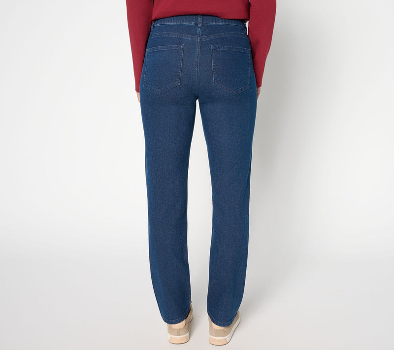 Denim & Co. Regular Indigo Classic Stretch Slim Straight Jean — View 3
