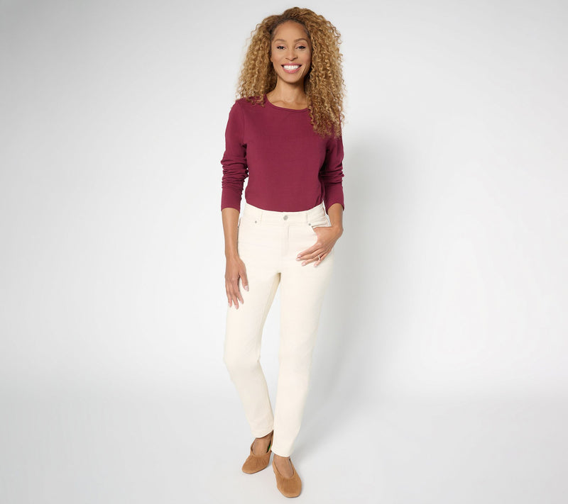 Denim & Co. Regular Color Classic Stretch Slim Straight Jean — View 5
