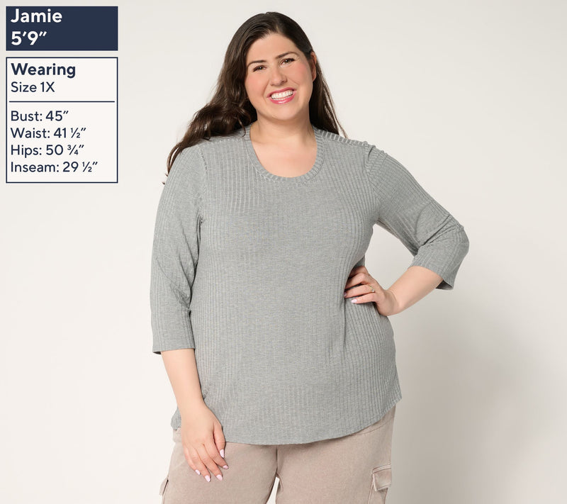 Modern Soul x Anybody Radiant Rib U-Neck Top with Support System — View 2