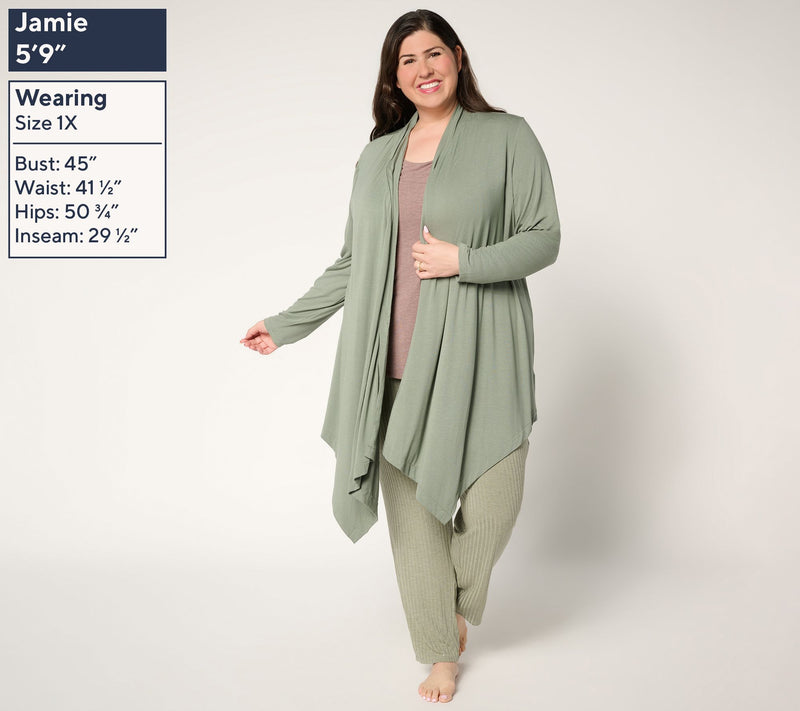 Modern Soul x Anybody Soothing Knit Jersey Waterfall Wrap — View 3
