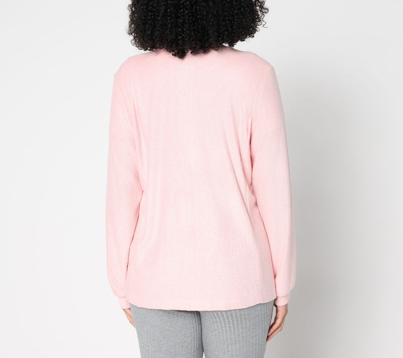 Modern Soul x Anybody Comfort Soul Knit Fleece Zip-Up with Pockets — View 4