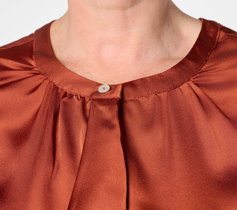 by Stacy London Satin Draped Front Blouse — View 13