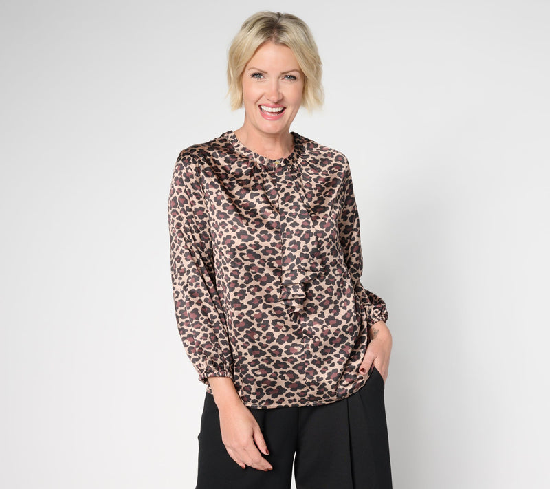 by Stacy London Satin Draped Front Blouse — View 7