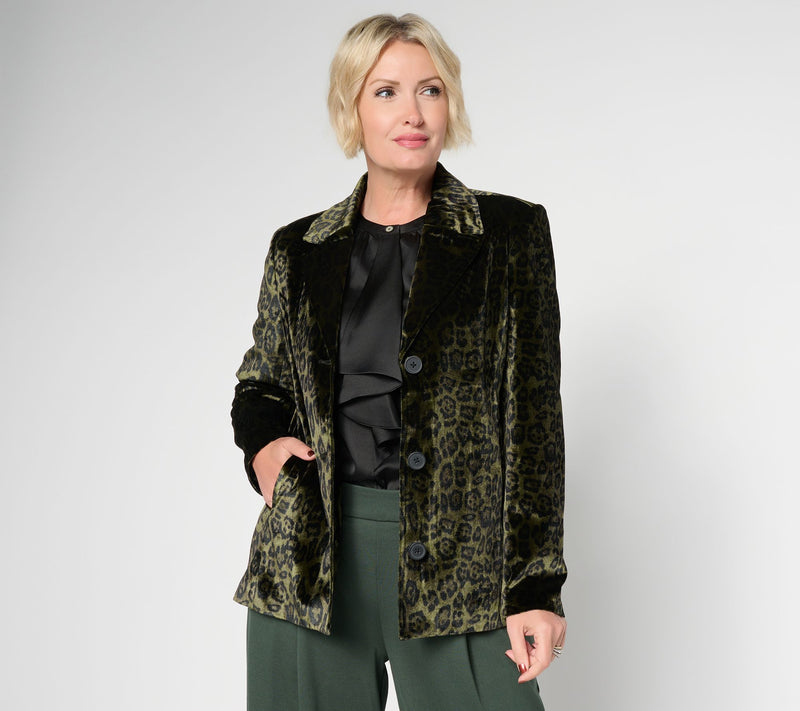 by Stacy London Single Breasted Velvet Blazer — Main view