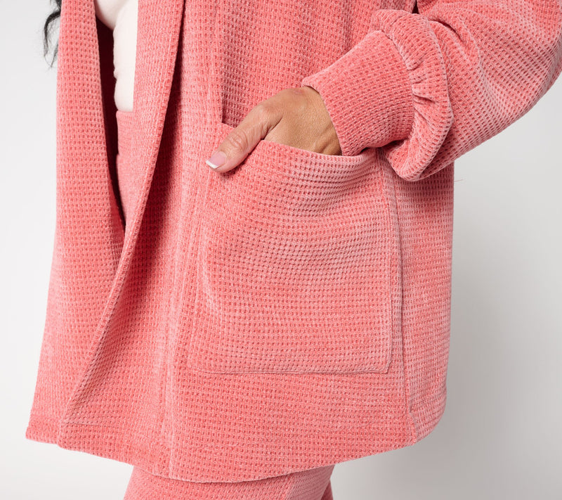 Modern Soul x Anybody Chenille Waffle Knit Open Front Cardigan — View 6