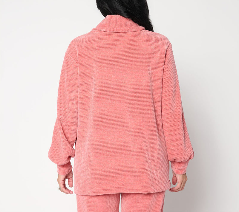 Modern Soul x Anybody Chenille Waffle Knit Open Front Cardigan — View 4
