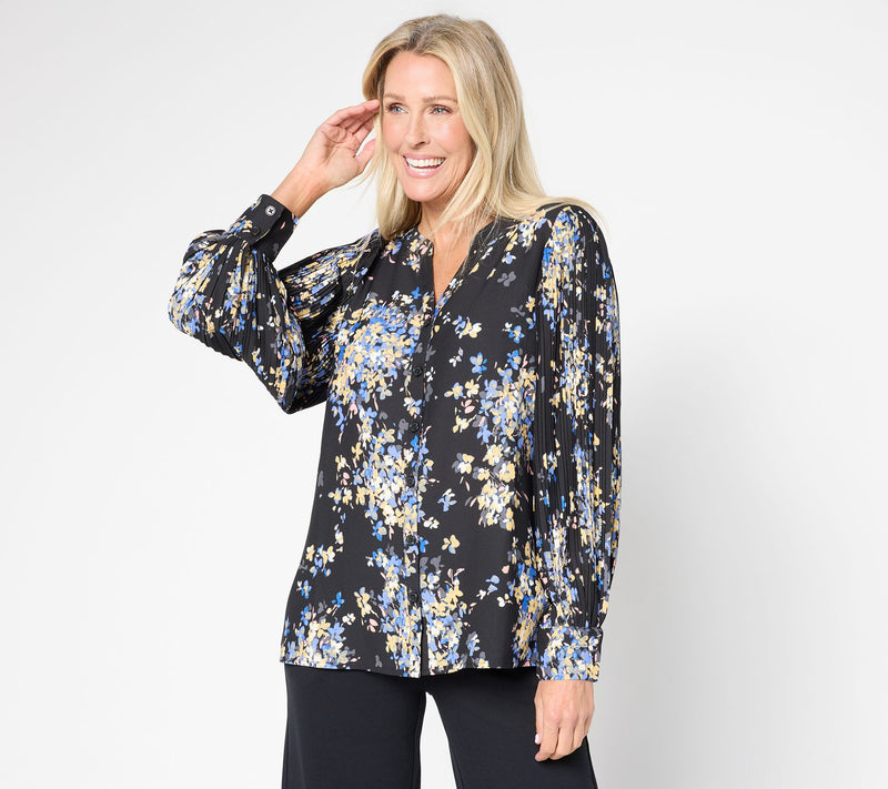 Belle by Kim Gravel Autumn Sunset Accordion Sleeve Blouse — View 10