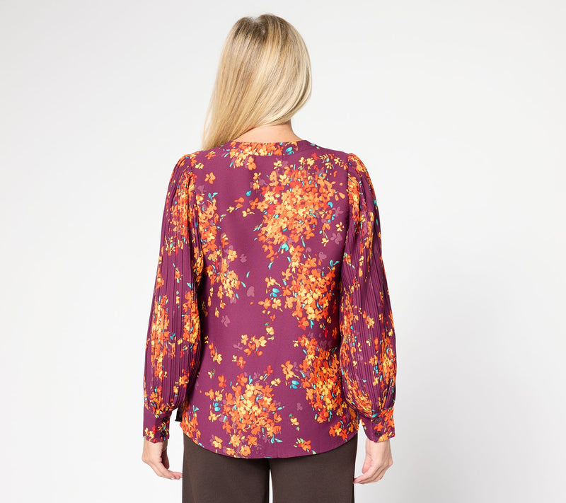 Belle by Kim Gravel Autumn Sunset Accordion Sleeve Blouse — View 4