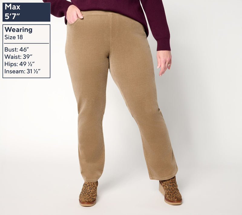 Belle by Kim Gravel Regular TripleLuxe Corduroy Boot Cut Pant — View 2