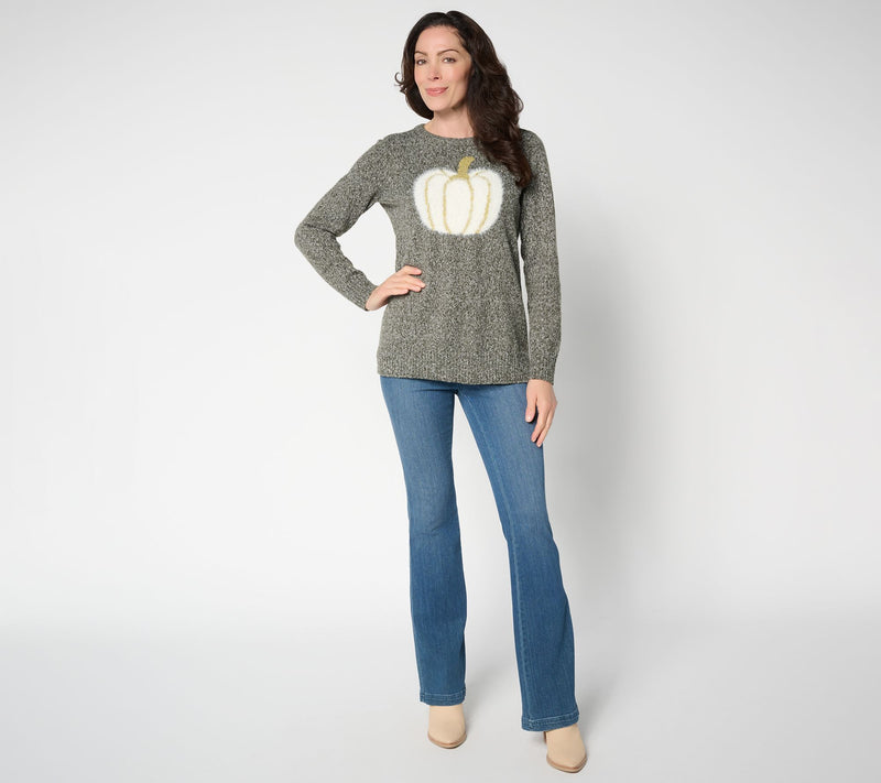 Belle by Kim Gravel Let's Get Cozy Gourdeous Glam Pumpkin Sweater — View 5