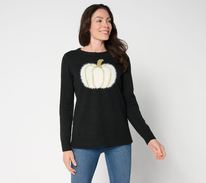 Belle by Kim Gravel Let's Get Cozy Gourdeous Glam Pumpkin Sweater — View 11