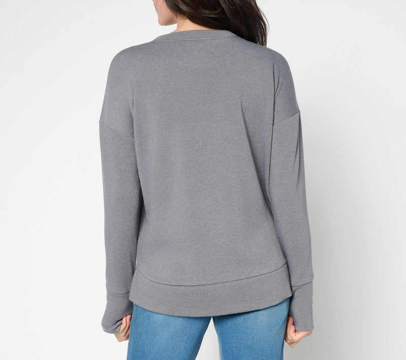 Belle by Kim Gravel Sponge Fleece Hello Pumpkin Sweatshirt — View 3