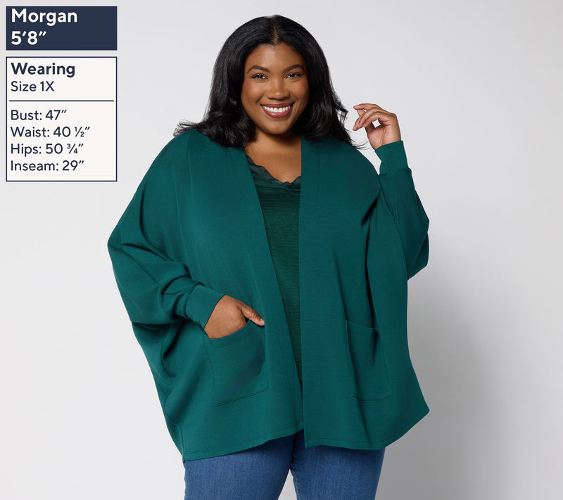 Belle by Kim Gravel ScubaLuxe Le Chic Bat Wing Cardi — View 2