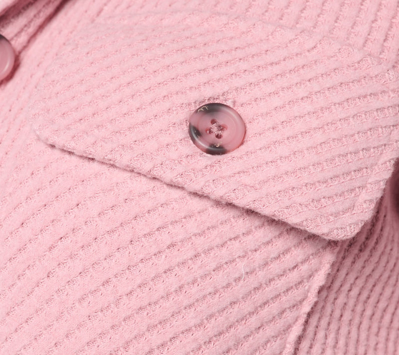 Belle by Kim Gravel Chunky Waffle Hooded Shacket — View 6