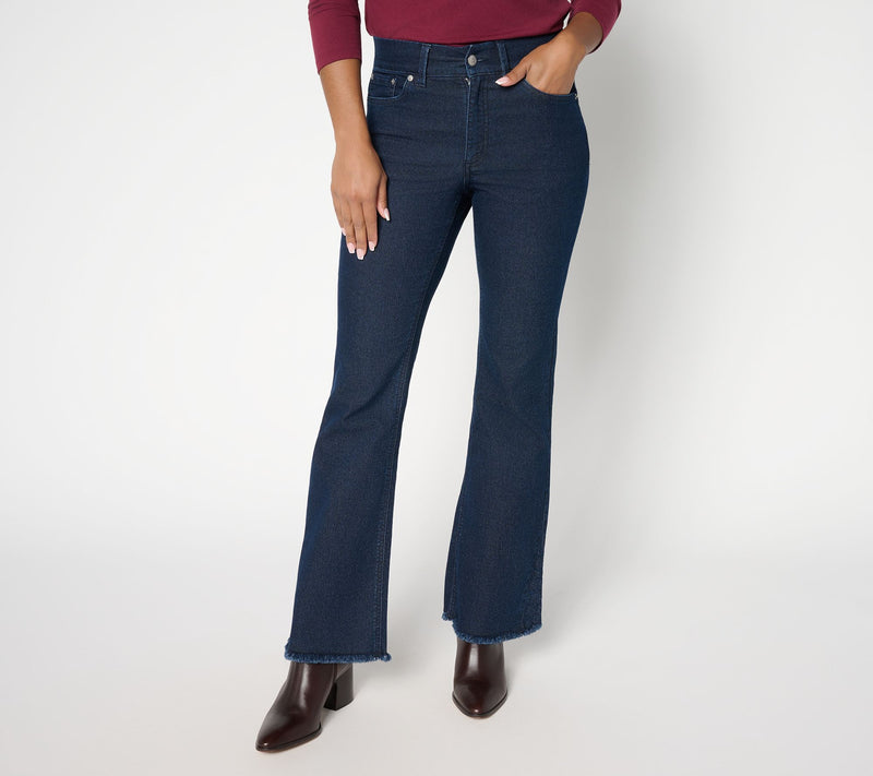 Denim & Co. Canyon Retreat Petite Lightly Boot Jeans — View 9