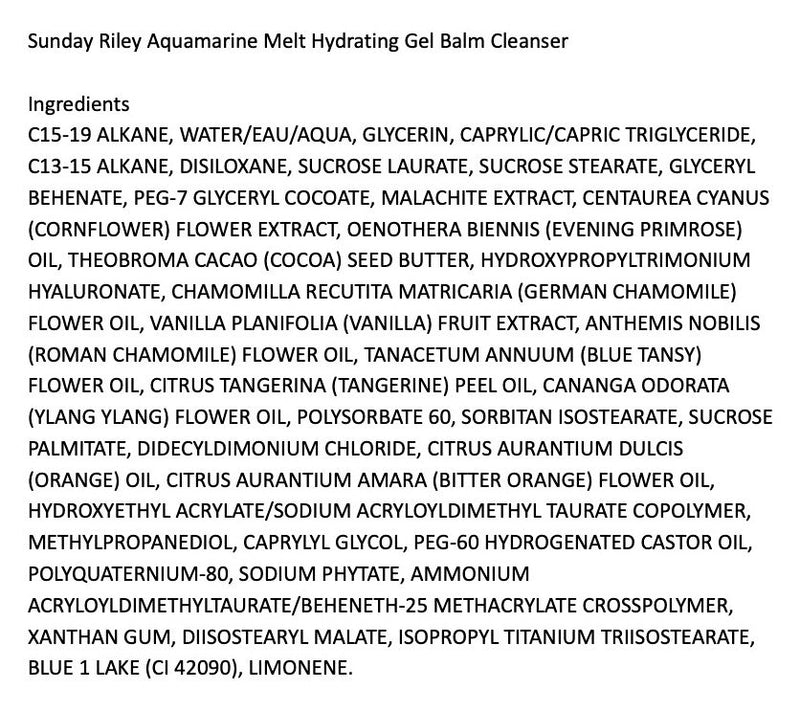 Sunday Riley Aquamarine Melt Hydrating Gel BalmCleanser — View 3
