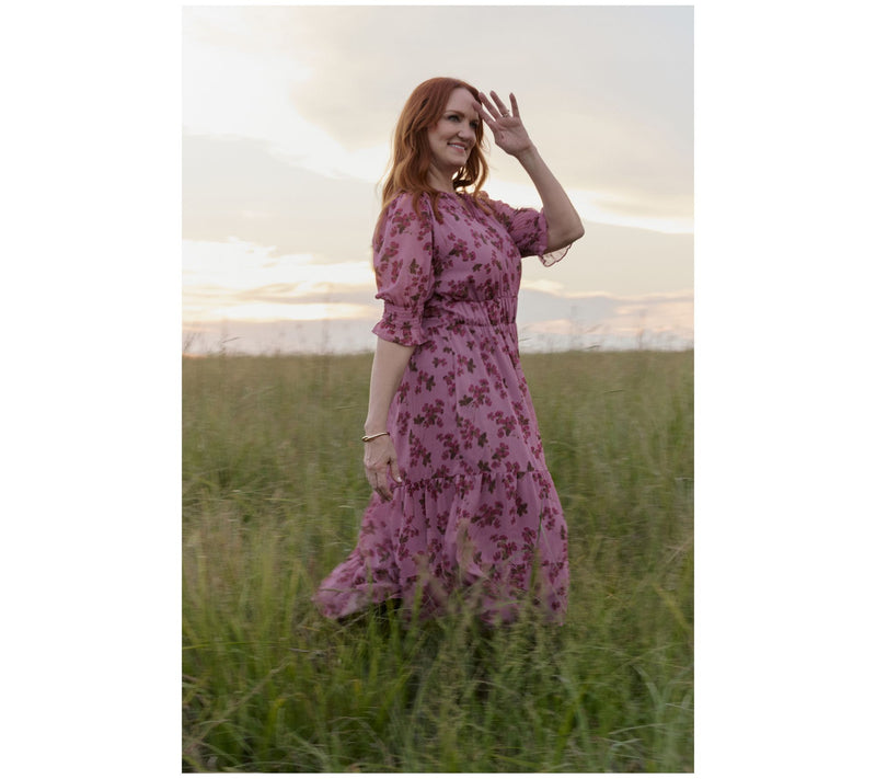 Ree by The Pioneer Woman Regular Printed Tiered Puff Sleeve Dress — View 7