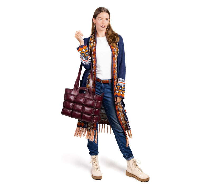 Old Trend Puffy Clover Leather Tote — View 3