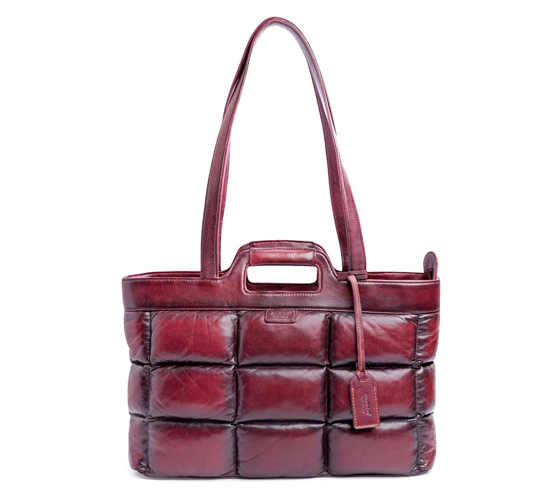 Old Trend Puffy Clover Leather Tote — Main view