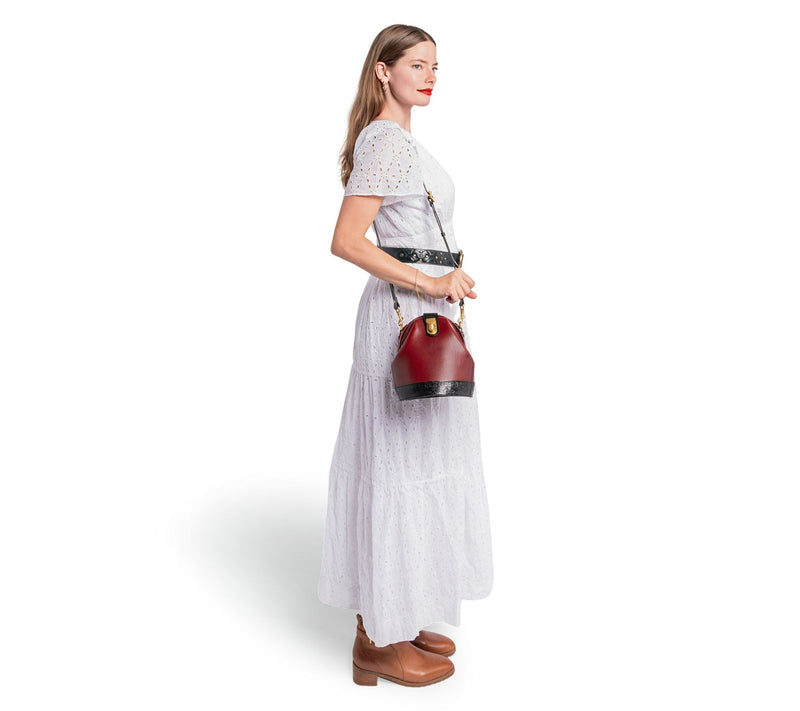 Old Trend Doctor Bucket Leather Bag with Crossbody Strap — View 7