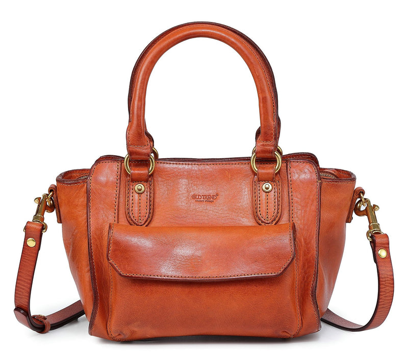 Old Trend Pansy Leather Satchel w/ Crossbody/Shoulder Strap — Main view