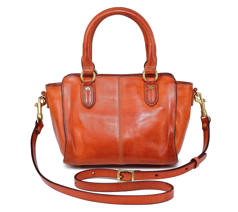 Old Trend Pansy Leather Satchel w/ Crossbody/Shoulder Strap — View 3