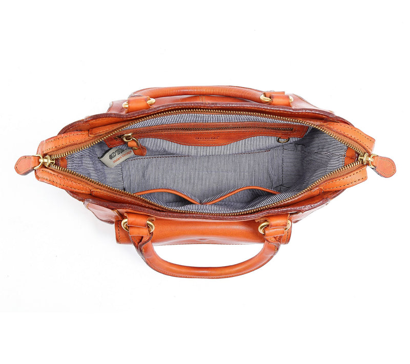 Old Trend Pansy Leather Satchel w/ Crossbody/Shoulder Strap — View 2