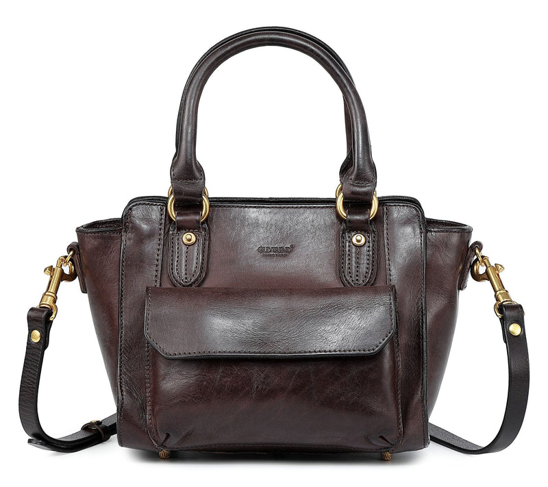 Old Trend Pansy Leather Satchel w/ Crossbody/Shoulder Strap — View 15