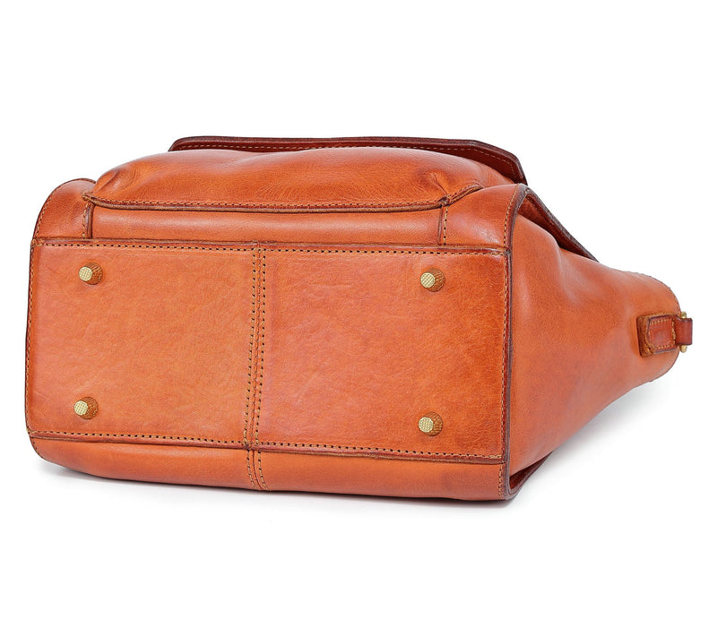 Old Trend Pansy Leather Satchel w/ Crossbody/Shoulder Strap — View 4