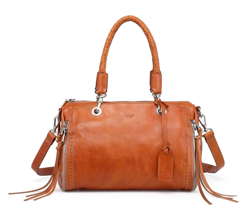 Old Trend Lily Leather Satchel with Crossbody Strap — View 15