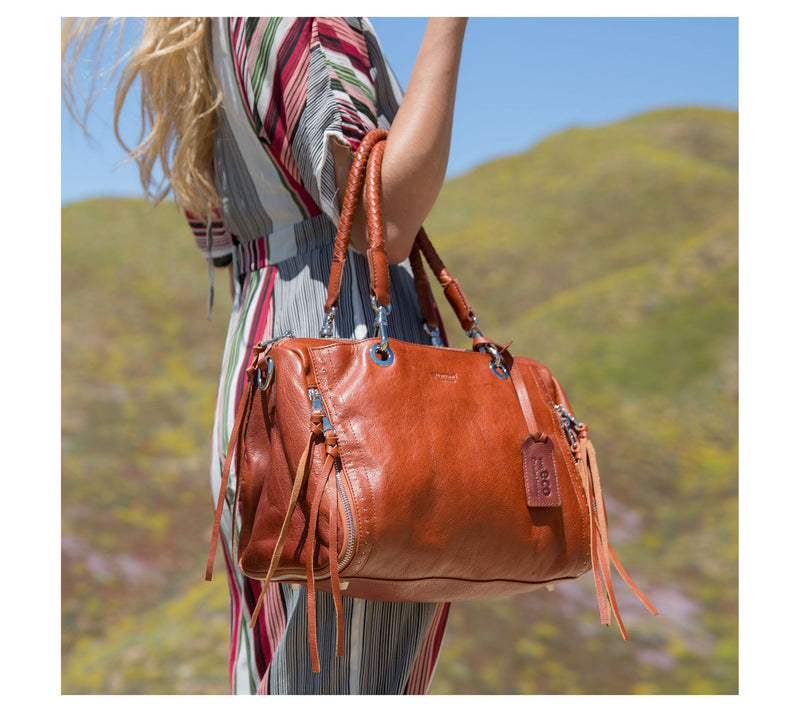 Old Trend Lily Leather Satchel with Crossbody Strap — View 7