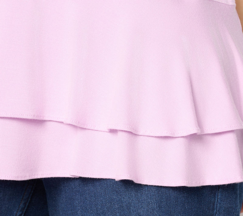 LOGO Layers by Lori Goldstein Regular Knit Tiered Hem Tank — View 14
