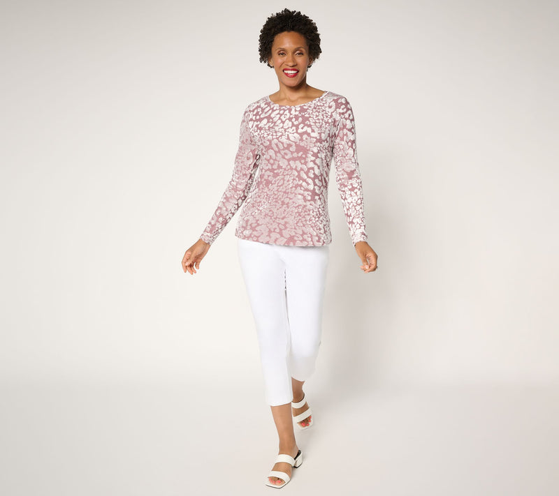 Women with Control Burnout Knit Long Sleeve Top — View 5