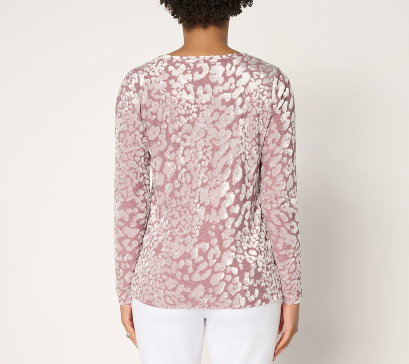 Women with Control Burnout Knit Long Sleeve Top — View 4