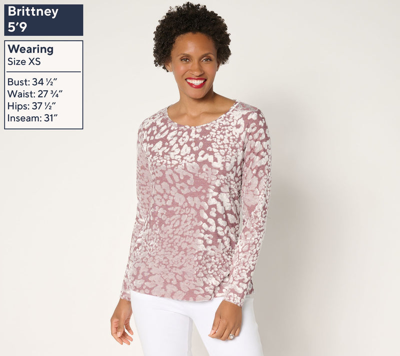 Women with Control Burnout Knit Long Sleeve Top — View 3