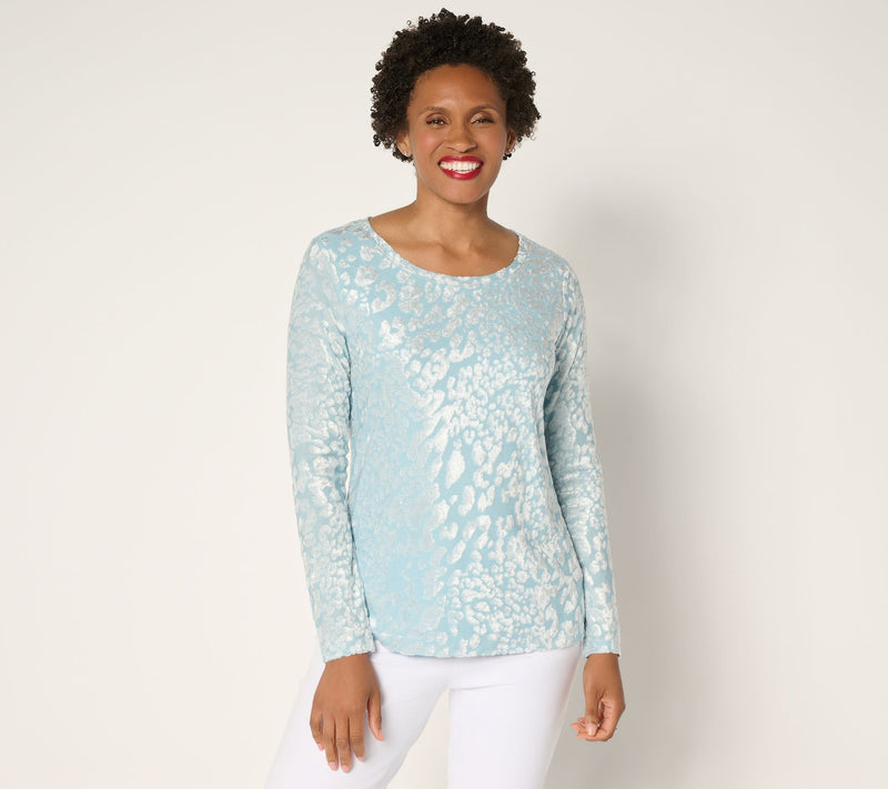 Women with Control Burnout Knit Long Sleeve Top — View 11