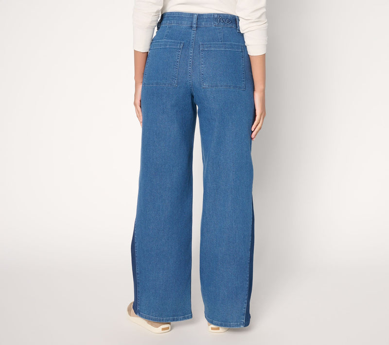 Me by Jennie Garth Petite Two Tone Wide Leg Jean — View 6