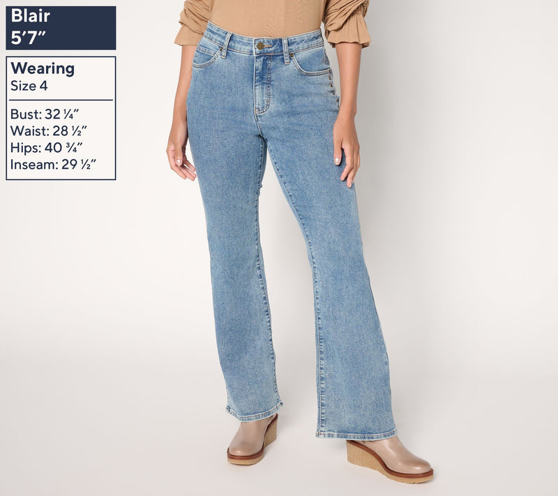 Me by Jennie Garth Regular Studded Bootcut Jeans- Indigo — View 3