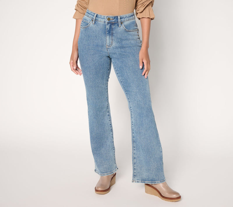 Me by Jennie Garth Regular Studded Bootcut Jeans- Indigo — View 9