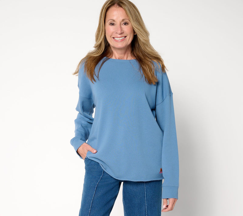 Peace Love World French Terry Crew Neck Pullover — View 15