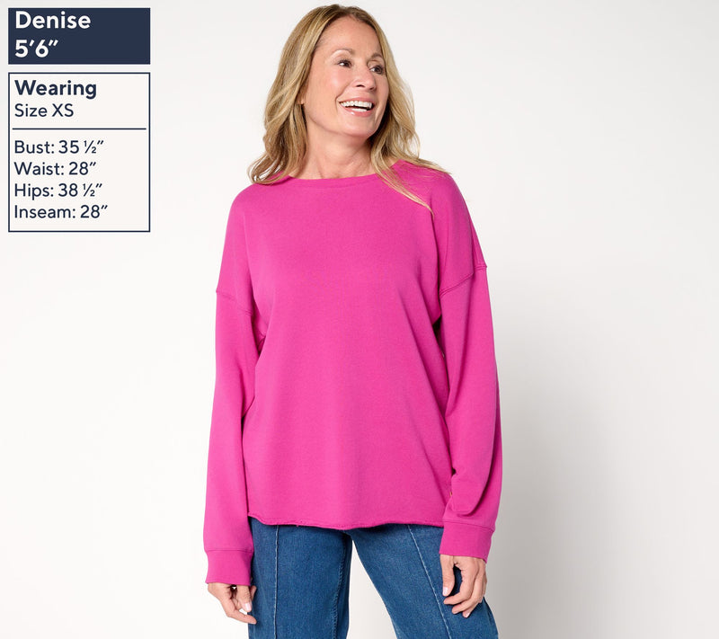 Peace Love World French Terry Crew Neck Pullover — View 3