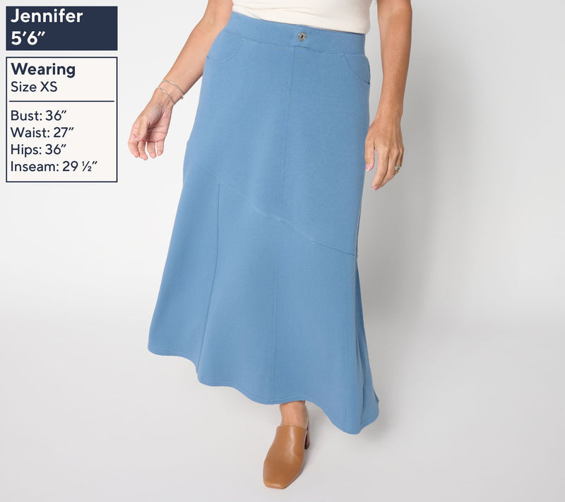 Peace Love World Regular French Terry Pull-On Seamed Skirt — View 2
