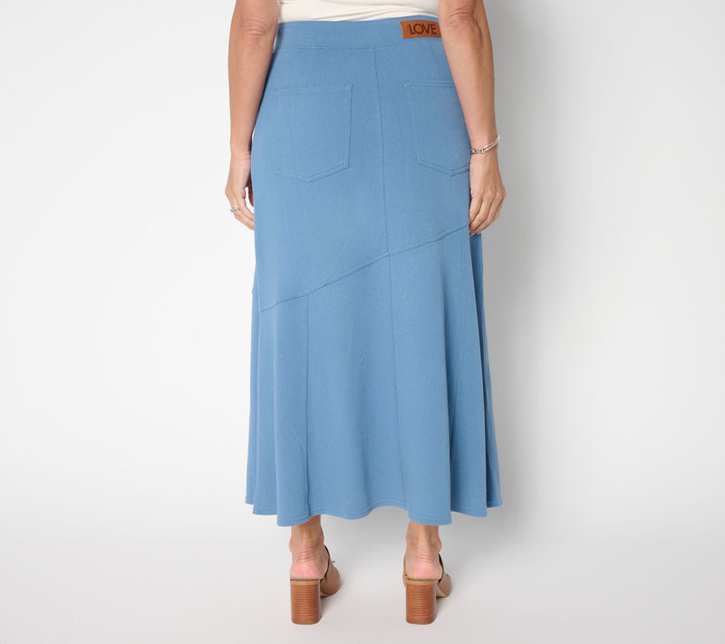 Peace Love World Regular French Terry Pull-On Seamed Skirt — View 3