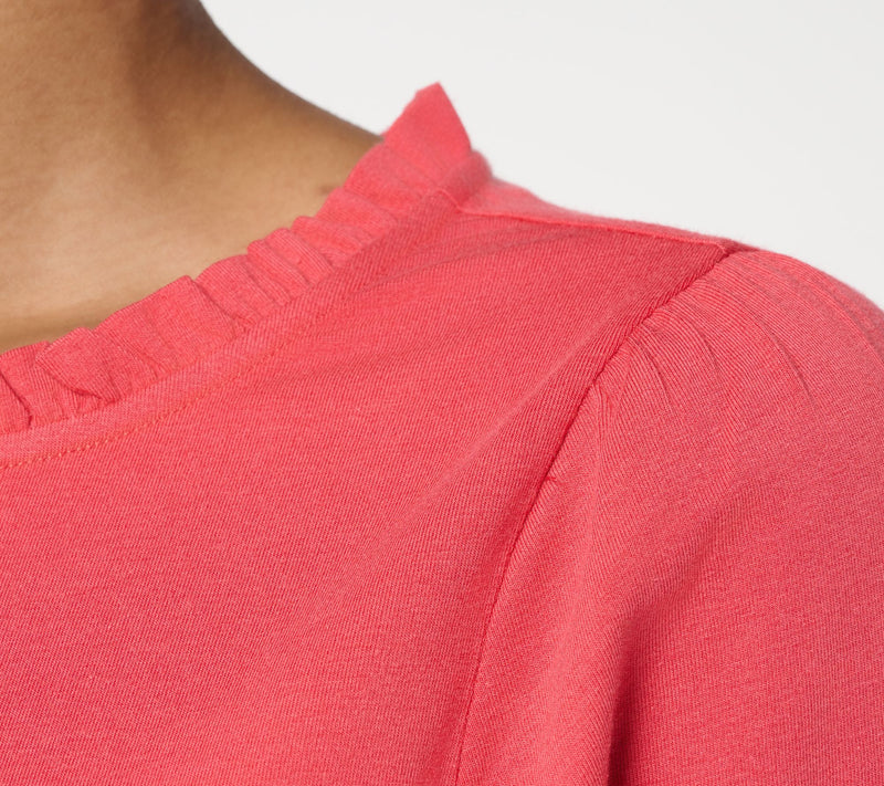 AnyBody Cozy Knit Ruffle Neck Long Sleeve Top — View 6