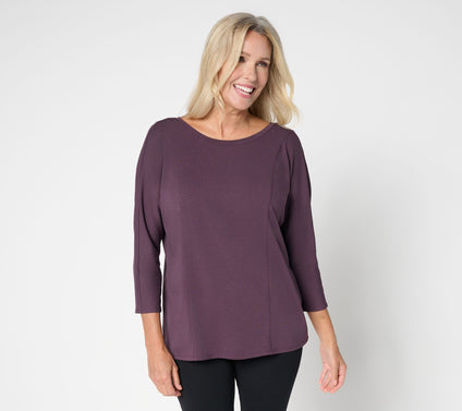 AnyBody Cozy Knit Top with Back Twist Detail