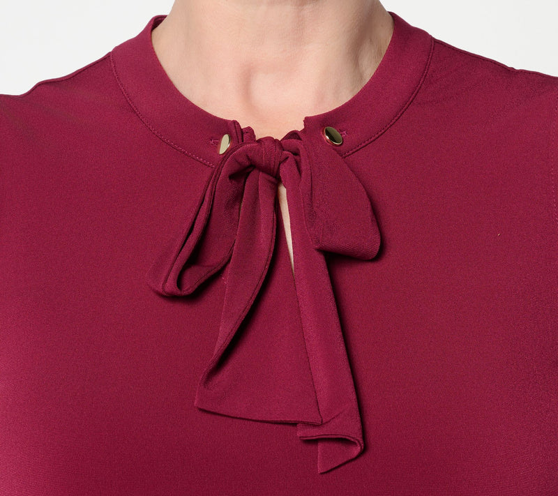 Susan Graver Liquid Knit Sleeveless Tie-Front Shell Top — View 5