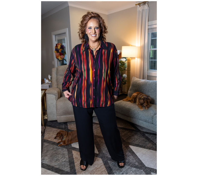 Brandis Dress Out Loud Printed Long Sleeve Blouse — View 7