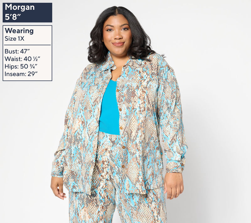 Brandis Dress Out Loud Printed Long Sleeve Blouse — View 2